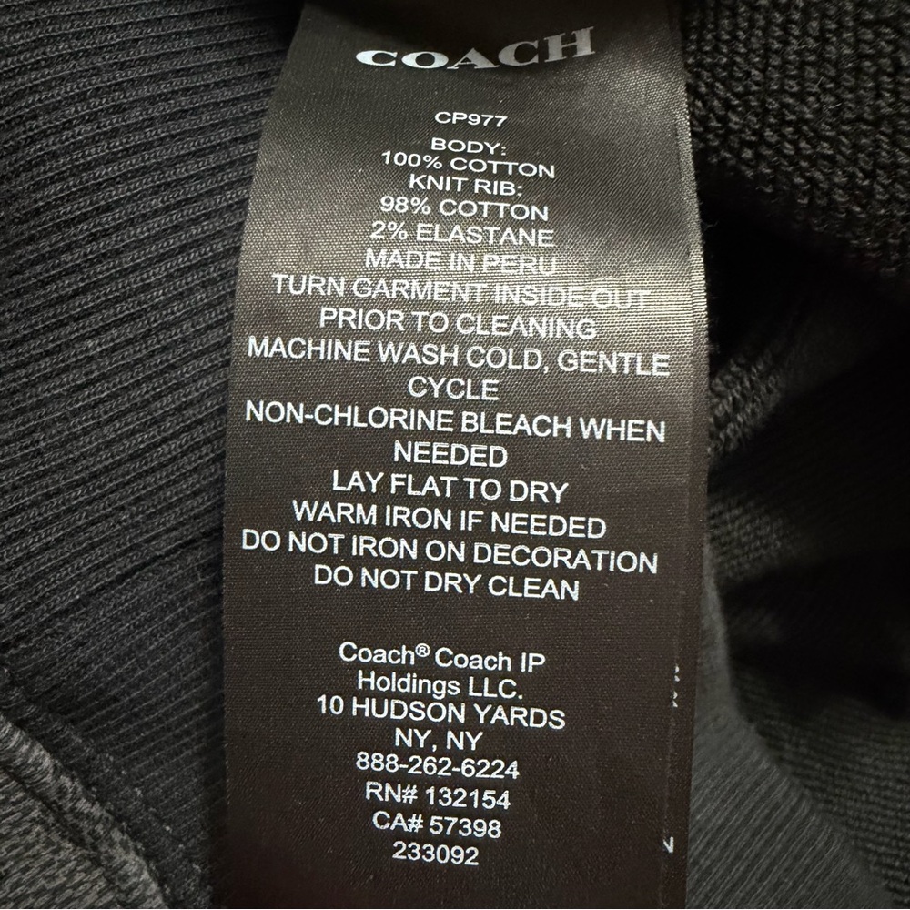 COACH Essential Signature Crewneck in‎ Charcoal Size Small - Picture 4 of 5